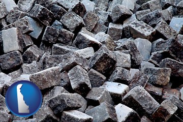 paving cobblestones - with Delaware icon
