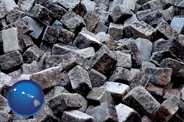 paving cobblestones - with Hawaii icon